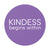 Purple "KINDESS begins within" Round Vinyl Stickers