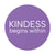 Purple "KINDESS begins within" Round Vinyl Stickers